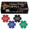 100 Hot-Stamped Dice Poker Chips in Gift/Retail Box